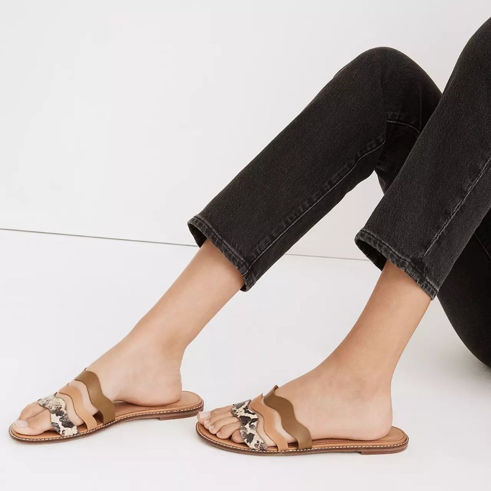 [NWT] Madewell Leather Wave Slide Sandal